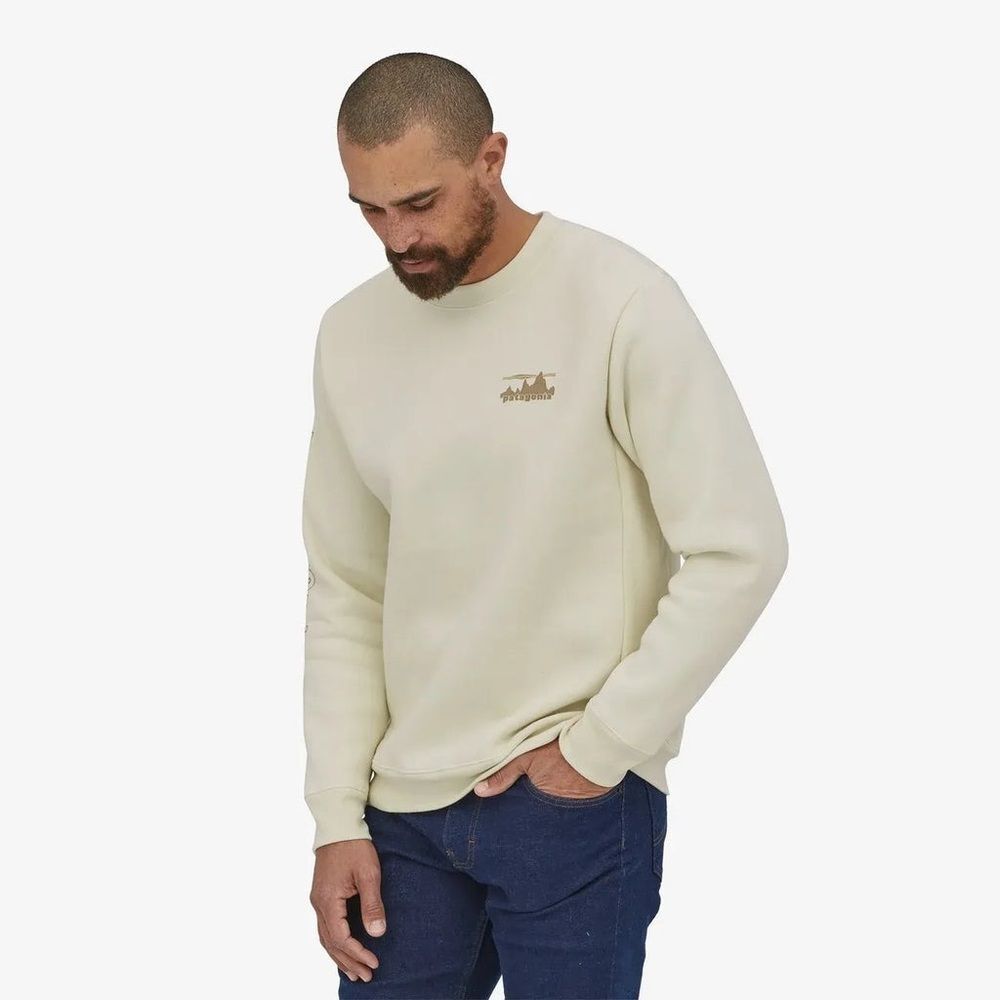 Patagonia Men’s Small Women’s Medium White Sweatshirt 73 Skyline Uprisal Crew